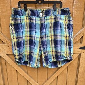 Plaid Blue and Yellow Shorts